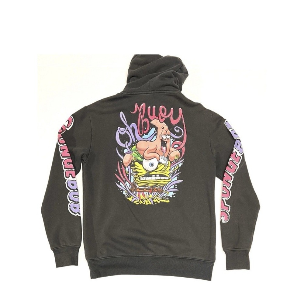 Divided H&M Sz Large Black Spongebob Hoodie w Patrick "Oh Buoy" Graphic Print